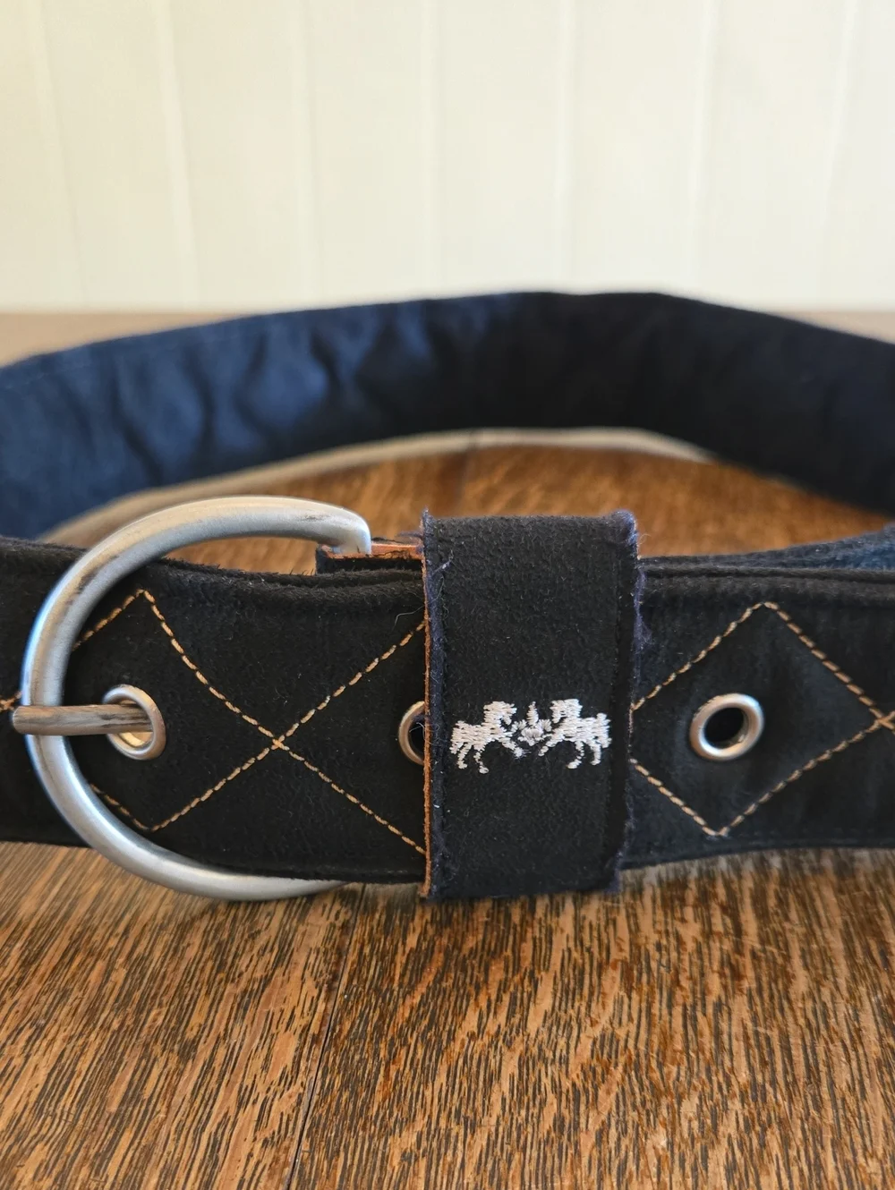 Equine Couture Women's Diamond Quilted Suede-Like Belt, Chocolate Brown,  Size M